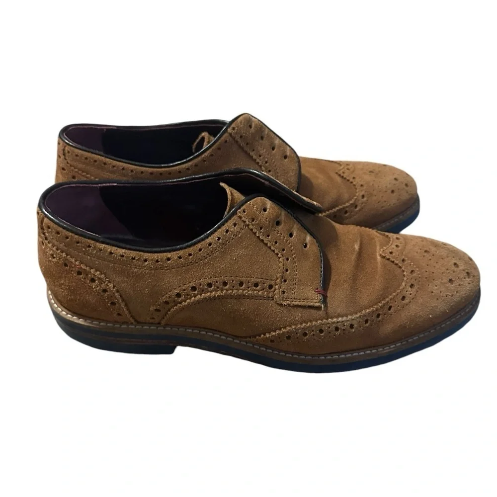 Ted Baker Hackney Oxfords in Brown Wingtip Dress Shoes‎ Lace Up Suede Size 7